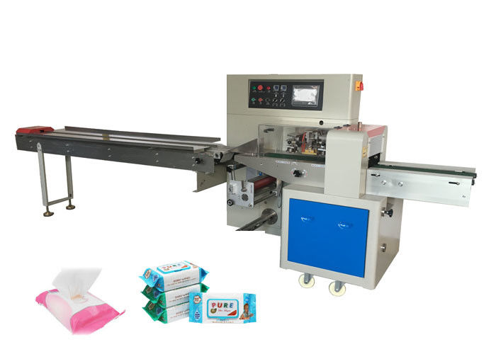 Flow Wet Tissue Packing Machine High Speed 100-400mm Bag Length Flexible Cutting